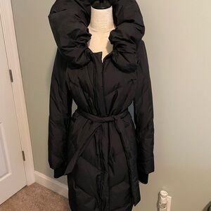 BCBGMaxAzria Black Puffer Jacket with Belt